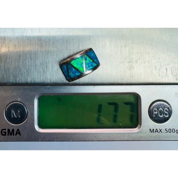 Sterling Silver 925 Pendant with Turquoise Inlay, No Chain, Lightweight 1.77g - Picture 6 of 8